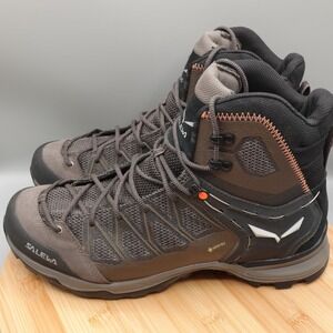 Salewa Boots Men 10 Bungee-Cord Black Hiking Trainer Lite Mid Gtx Gore-tex MinFl